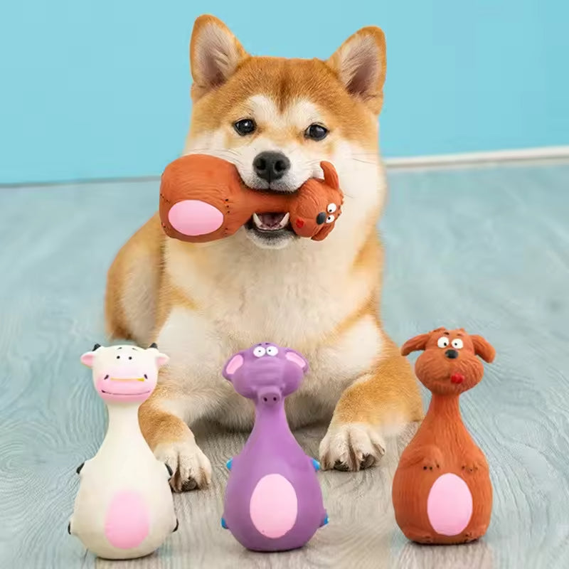 4pcs Cute Latex Dog Chew Toys With Sound by VetsPetStore