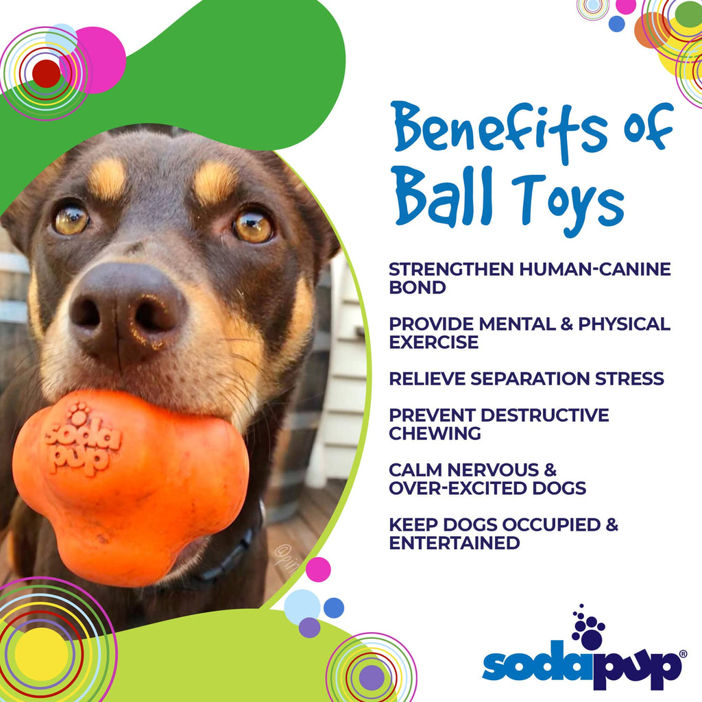 Crazy Bounce Rubber Dog Chew Toy for Power Chewers | Retrieving Ball | USA Made by SodaPup/True Dogs, LLC