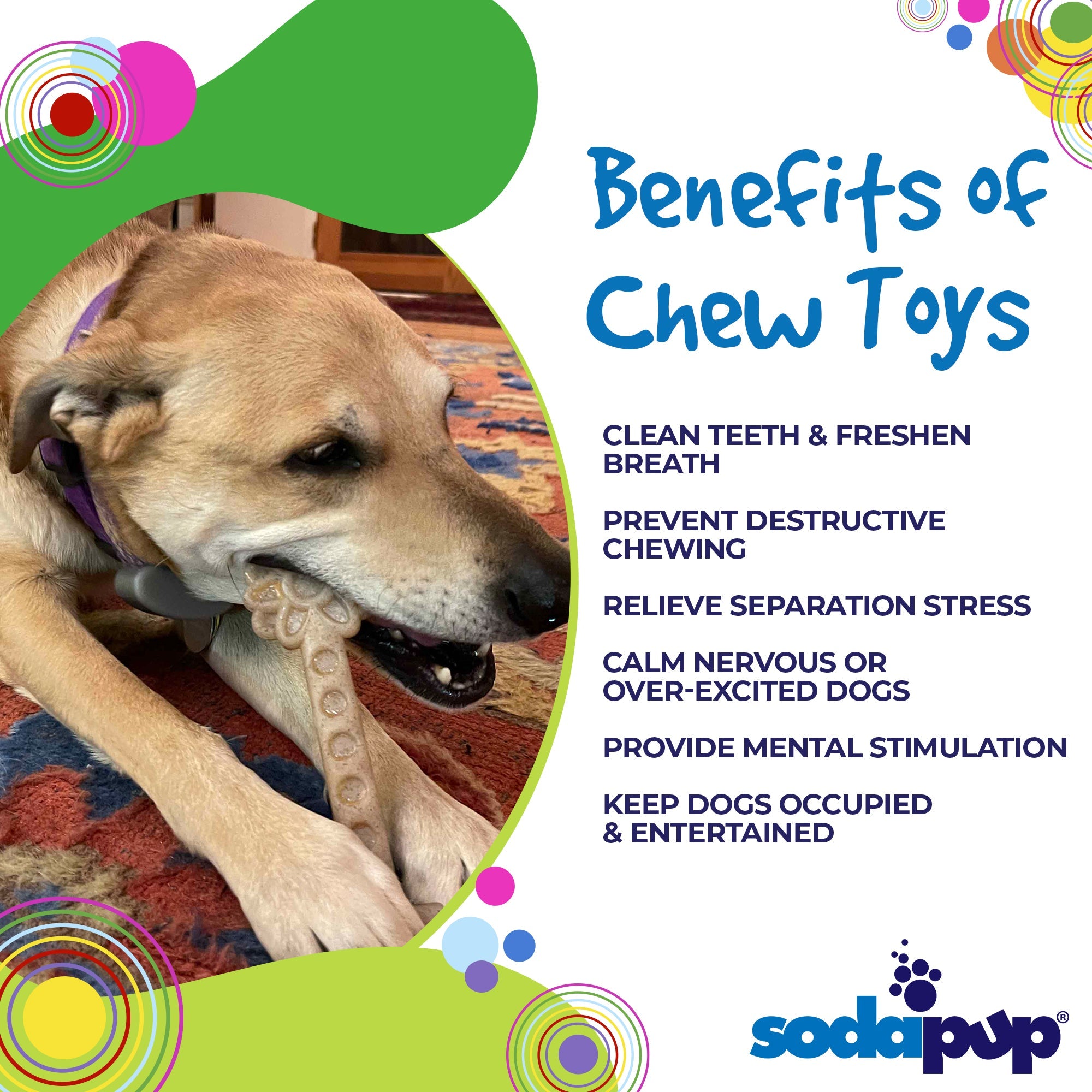 Flower Tower Nylon Chew Toy for Aggressive Chewers - USA Made Enrichment Toy by SodaPup/True Dogs, LLC