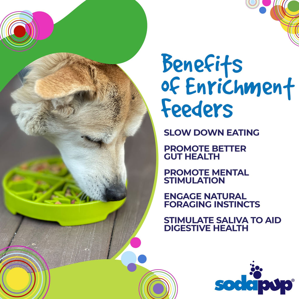 Four Seasons eTray - Shallow Slow Feeder Dog Bowl for Enrichment | USA Made by SodaPup/True Dogs, LLC