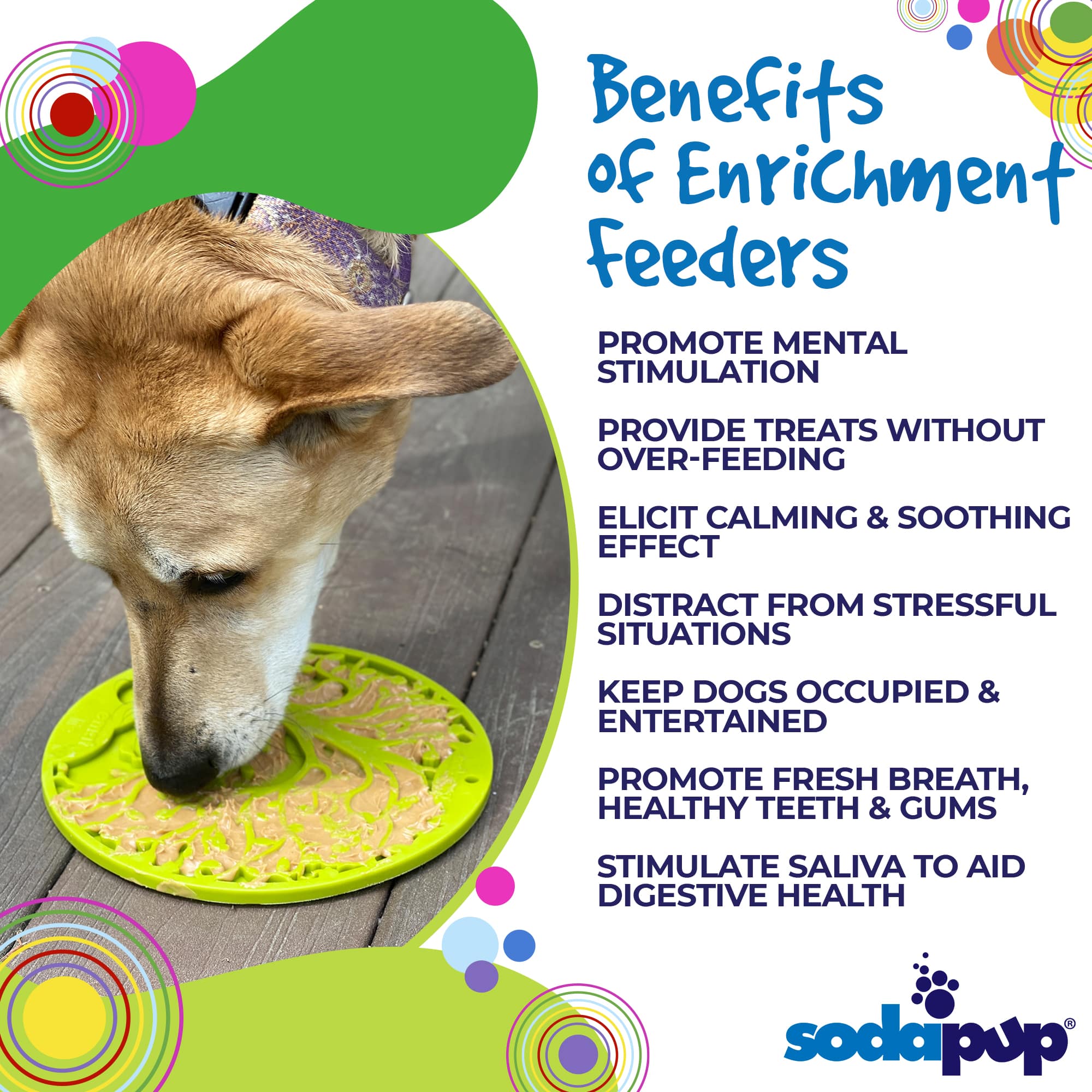 Tree of Life eMat - Enrichment Lick Mat For Dogs and Cats - With Suction Cups | Tree Design | USA Made by SodaPup/True Dogs, LLC
