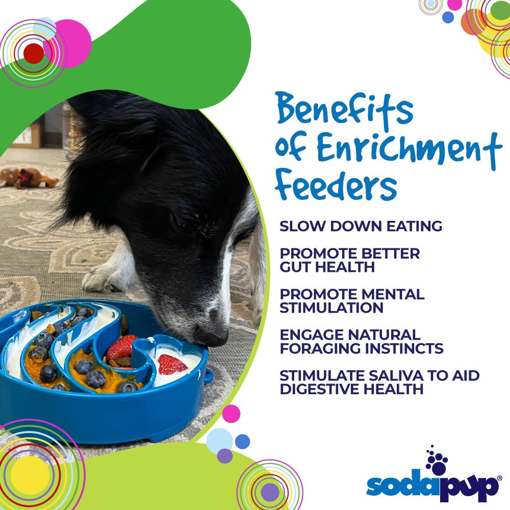 Wave eBowl Deep Slow Feeder Dog Bowl for Enrichment | Made in USA by SodaPup/True Dogs, LLC