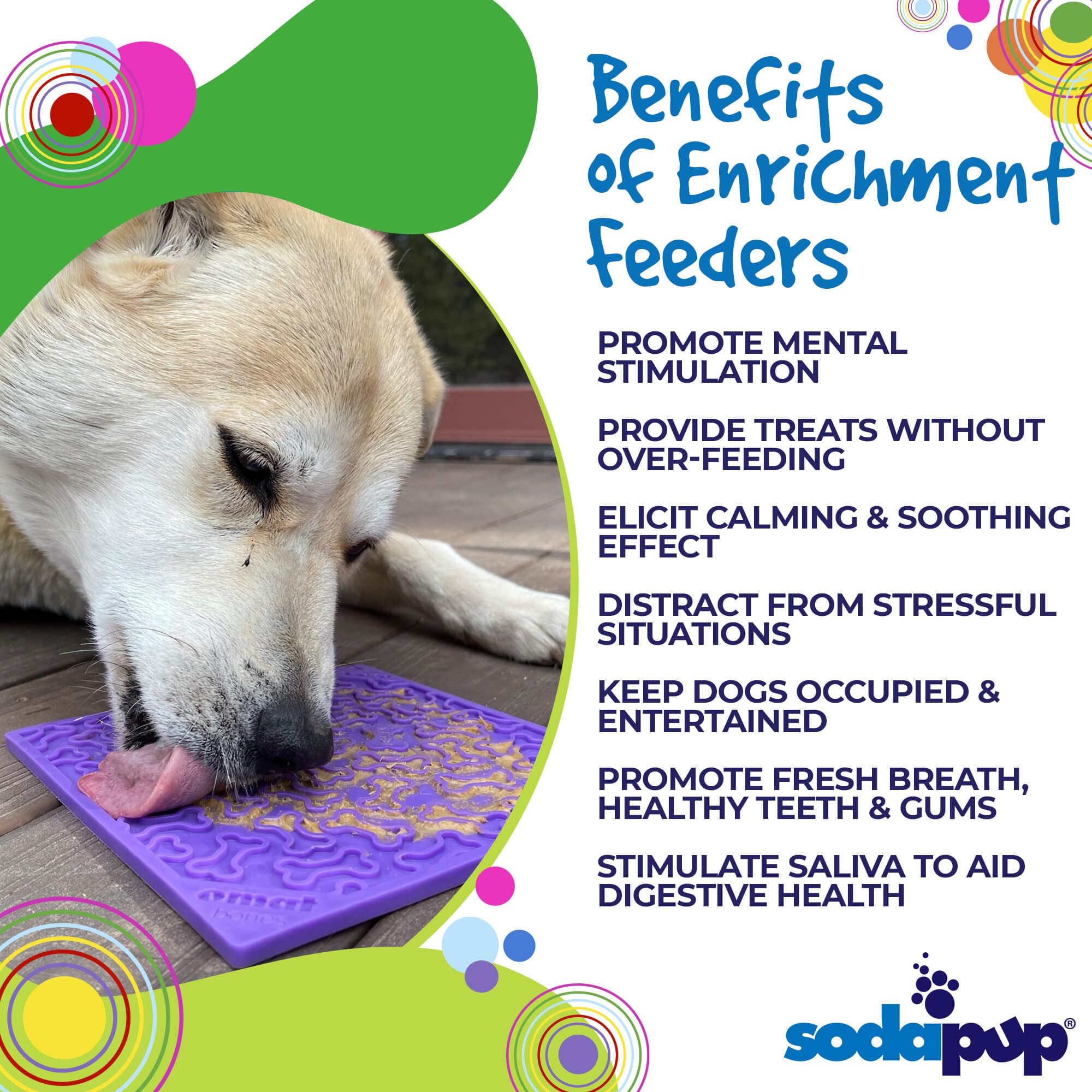 Bones eMat - Enrichment Lick Mat for Dogs and Cats | eMat Enrichment Toy for Anxiety Relief | SodaPup by SodaPup/True Dogs, LLC