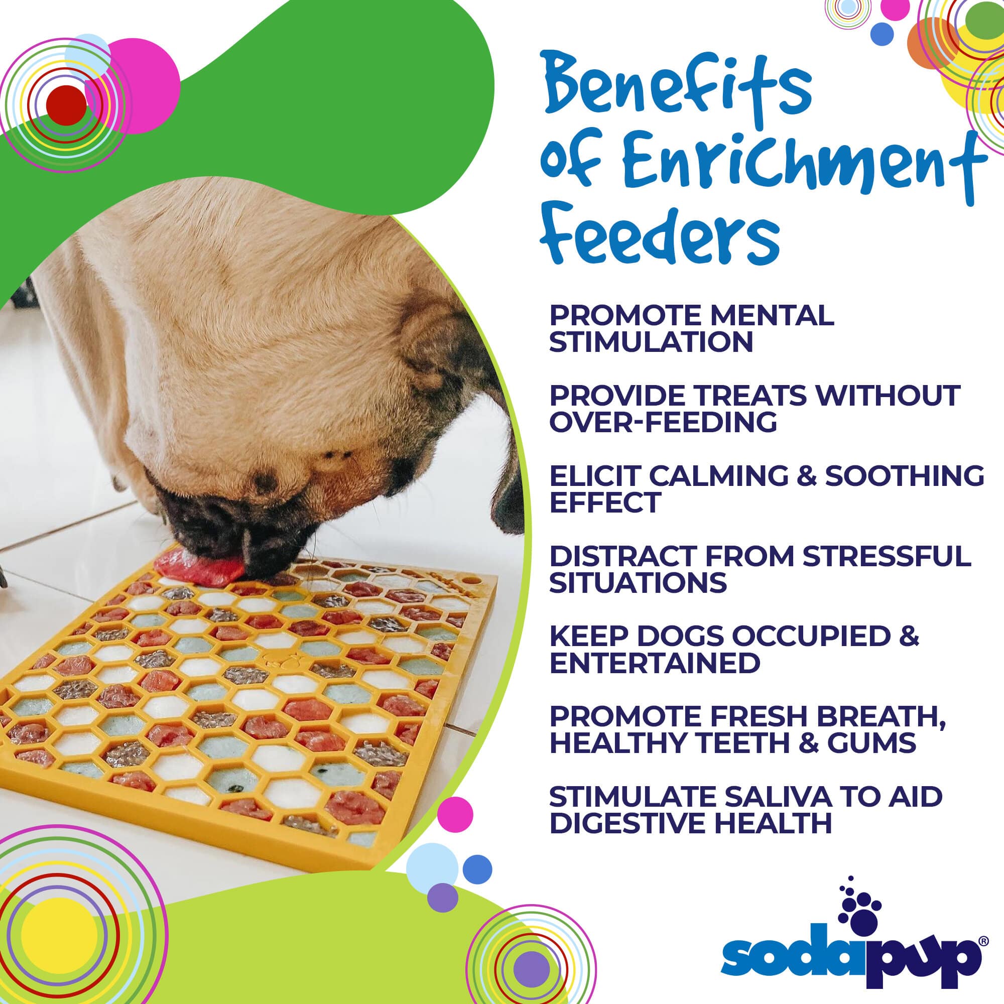 Honeycomb eMat - Enrichment Lick Mat for Dogs and Cats | eMat Enrichment Toy for Anxiety Relief | SodaPup by SodaPup/True Dogs, LLC