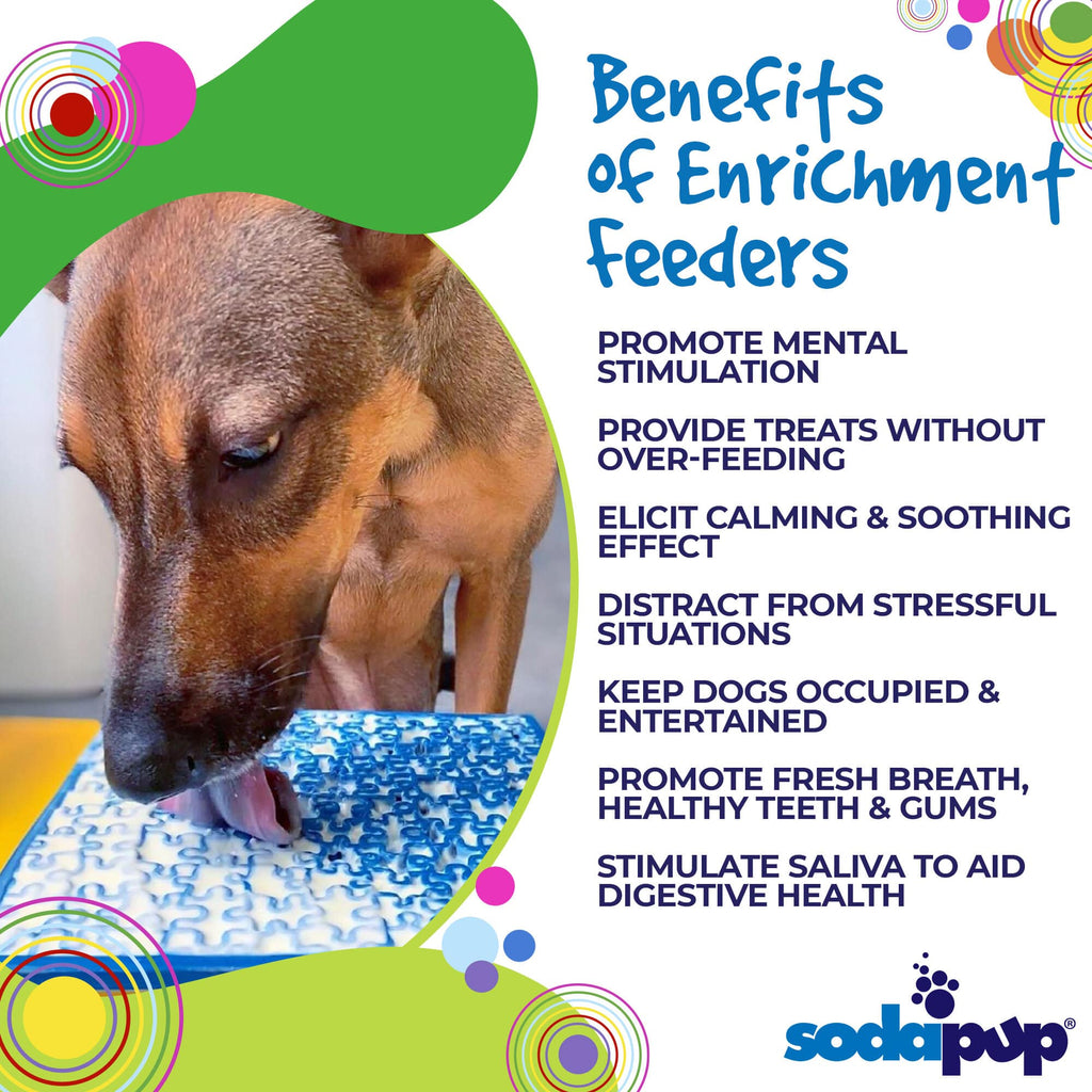 Jigsaw Puzzle eMat - Enrichment Lick Mat for Dogs and Cats | eMat Enrichment Toy for Anxiety Relief | USA Made by SodaPup/True Dogs, LLC