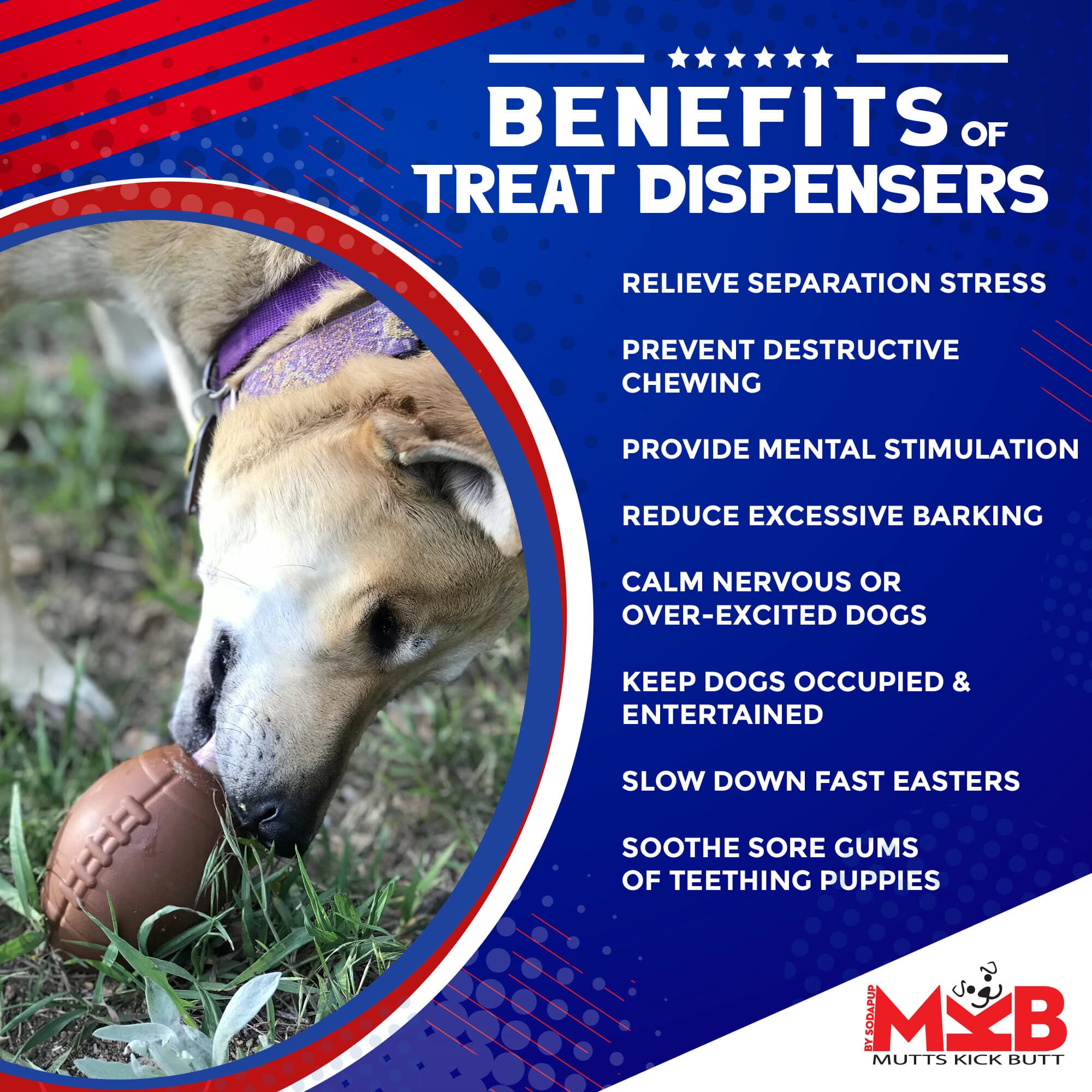 Football Dog Chew Toy & Treat Dispenser - USA Made | SodaPup by SodaPup/True Dogs, LLC
