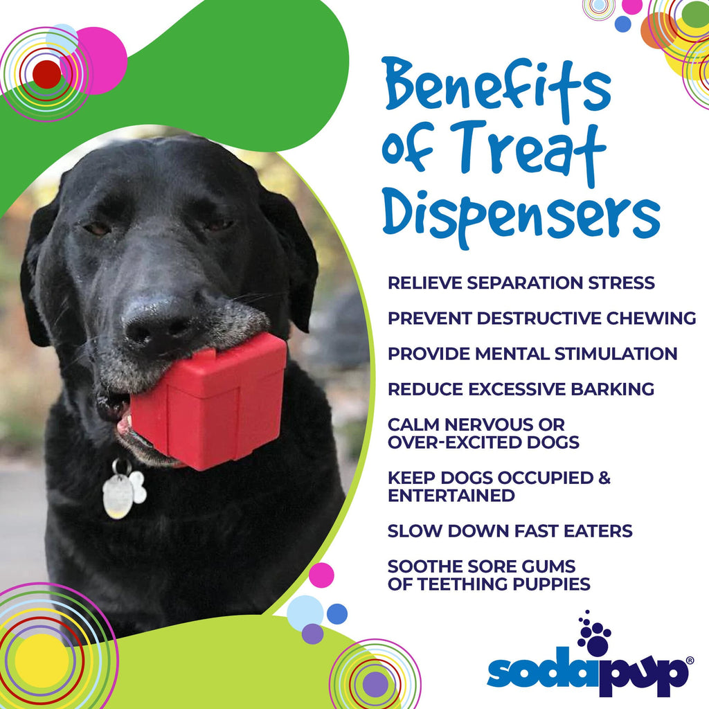 Gift Box eDispenser - Durable Rubber Treat Dispenser for Dogs | USA Made by SodaPup/True Dogs, LLC