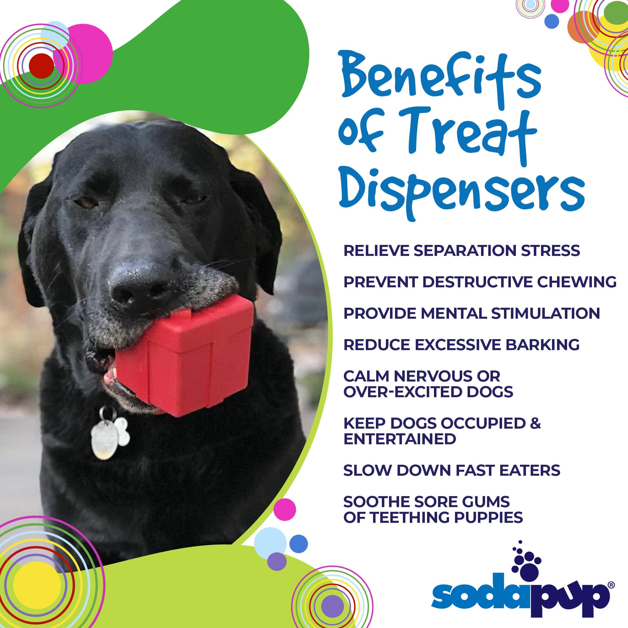 Gift Box eDispenser - Durable Rubber Treat Dispenser for Dogs | USA Made by SodaPup/True Dogs, LLC
