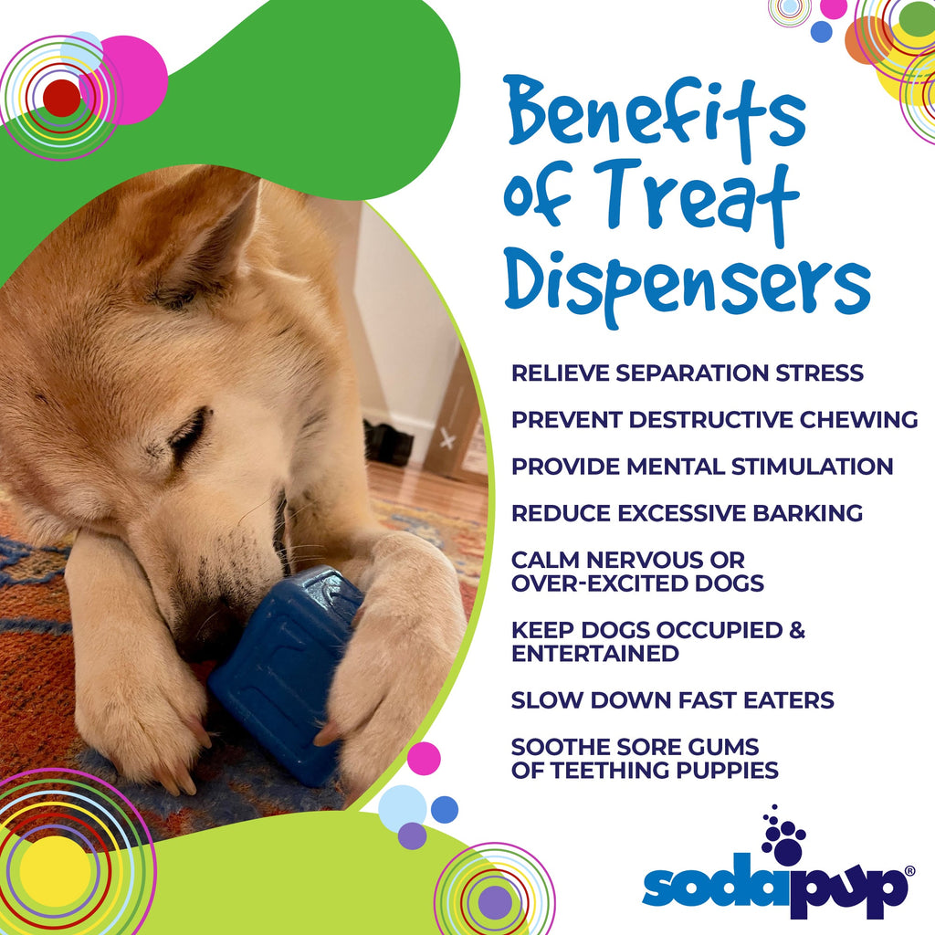 Love Cube eDispenser - Durable Rubber Chew Toy & Treat Dispenser | USA Made by SodaPup/True Dogs, LLC
