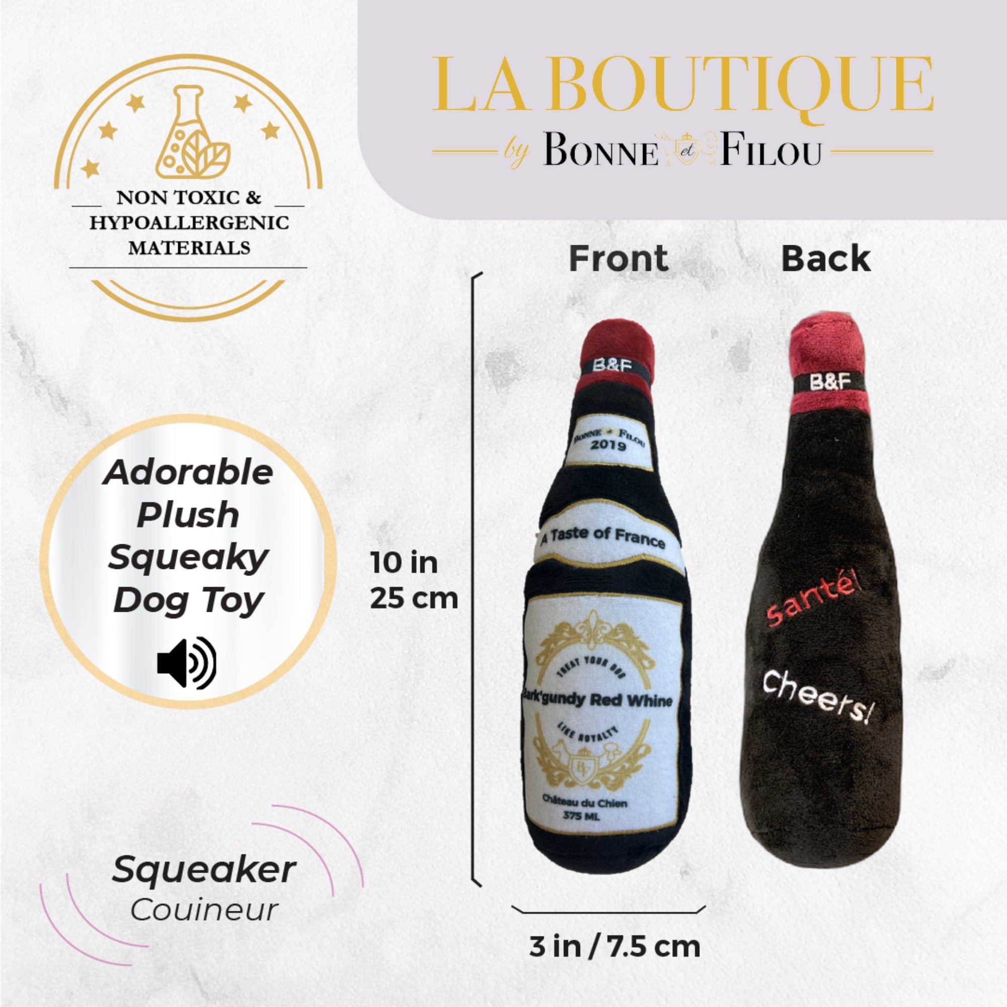 Plush Squeaky Dog Toy Set- Large by Bonne et Filou