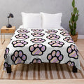Pawprint Flannel Throw Blankets by Love My Pet