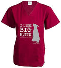 Scrub Top: I Like Big Mutts (Wine) by Dog is Good