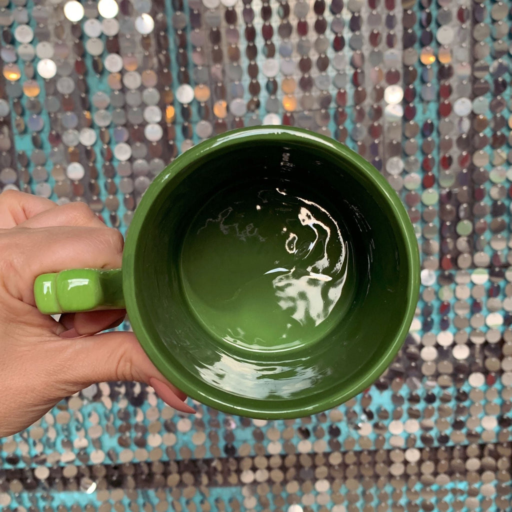 420 Handle Leaf Mug in Green | Ceramic Coffee Tea Cup | 20oz by The Bullish Store