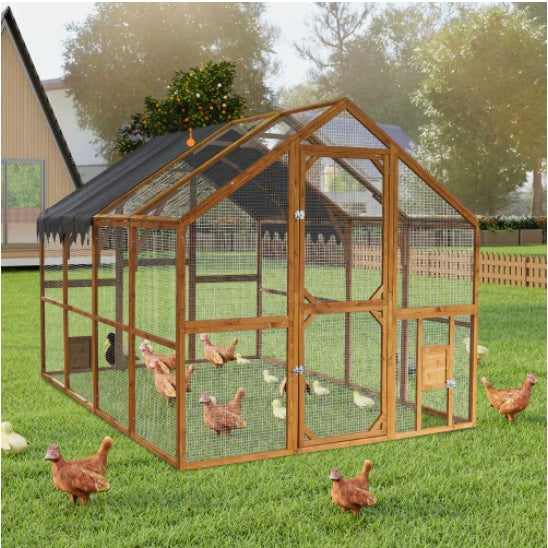 Outdoor Chicken Enclosures With Platforms, Waterproof Cover by Amazing Pet Bargains