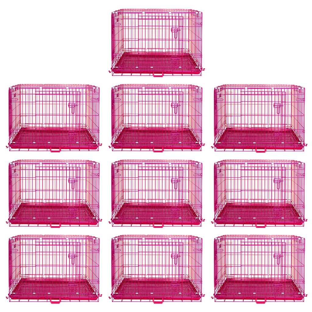 24-42" Collapsible Pink Dog Crate RED24-42 by Homey Pet Official