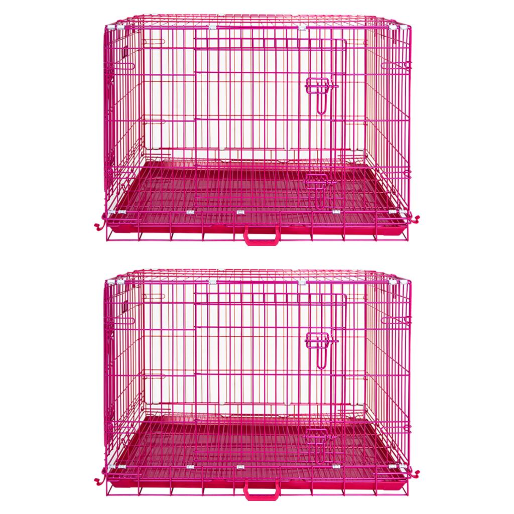 24-42" Collapsible Pink Dog Crate RED24-42 by Homey Pet Official