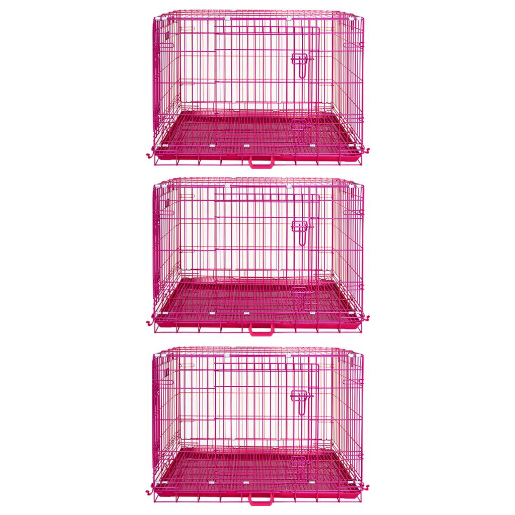 24-42" Collapsible Pink Dog Crate RED24-42 by Homey Pet Official