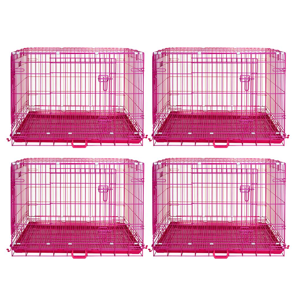 24-42" Collapsible Pink Dog Crate RED24-42 by Homey Pet Official