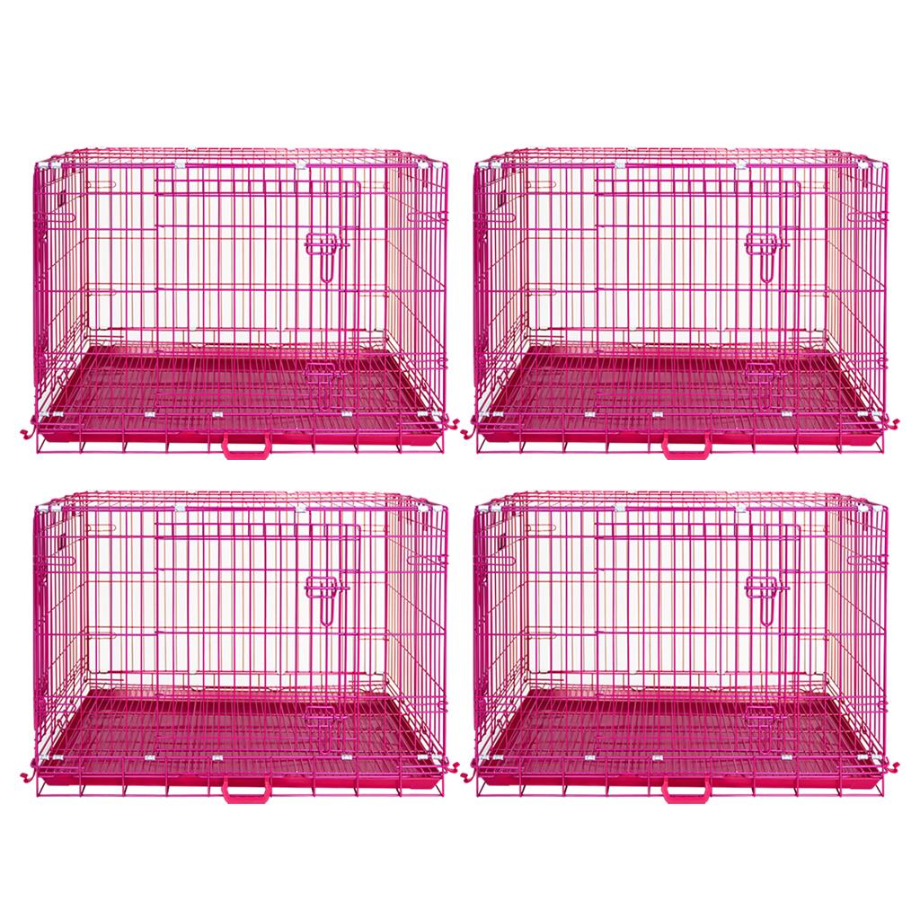 24-42" Collapsible Pink Dog Crate RED24-42 by Homey Pet Official