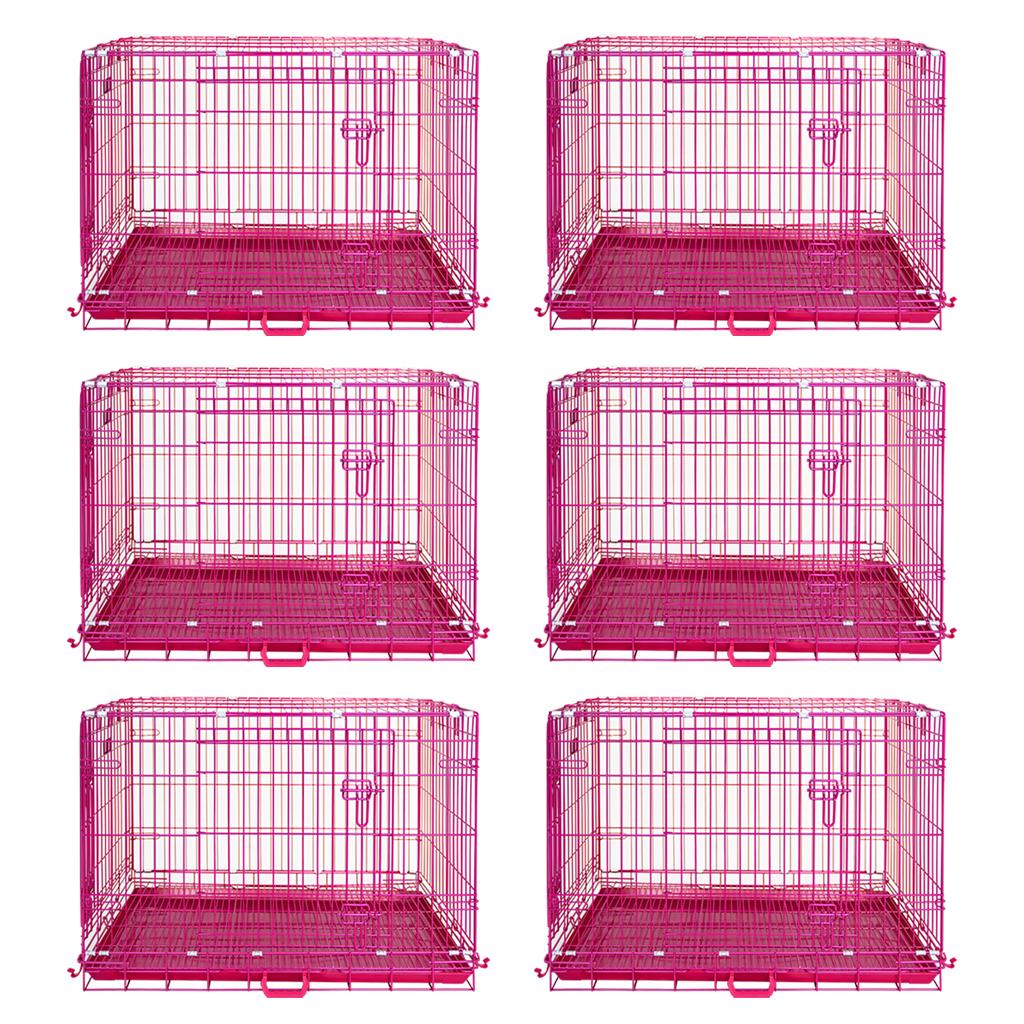 24-42" Collapsible Pink Dog Crate RED24-42 by Homey Pet Official