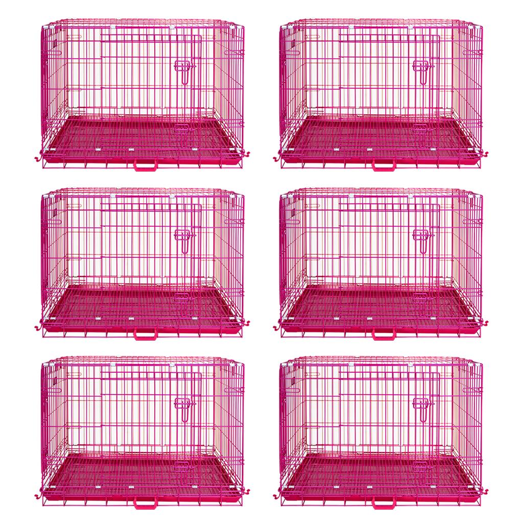 24-42" Collapsible Pink Dog Crate RED24-42 by Homey Pet Official