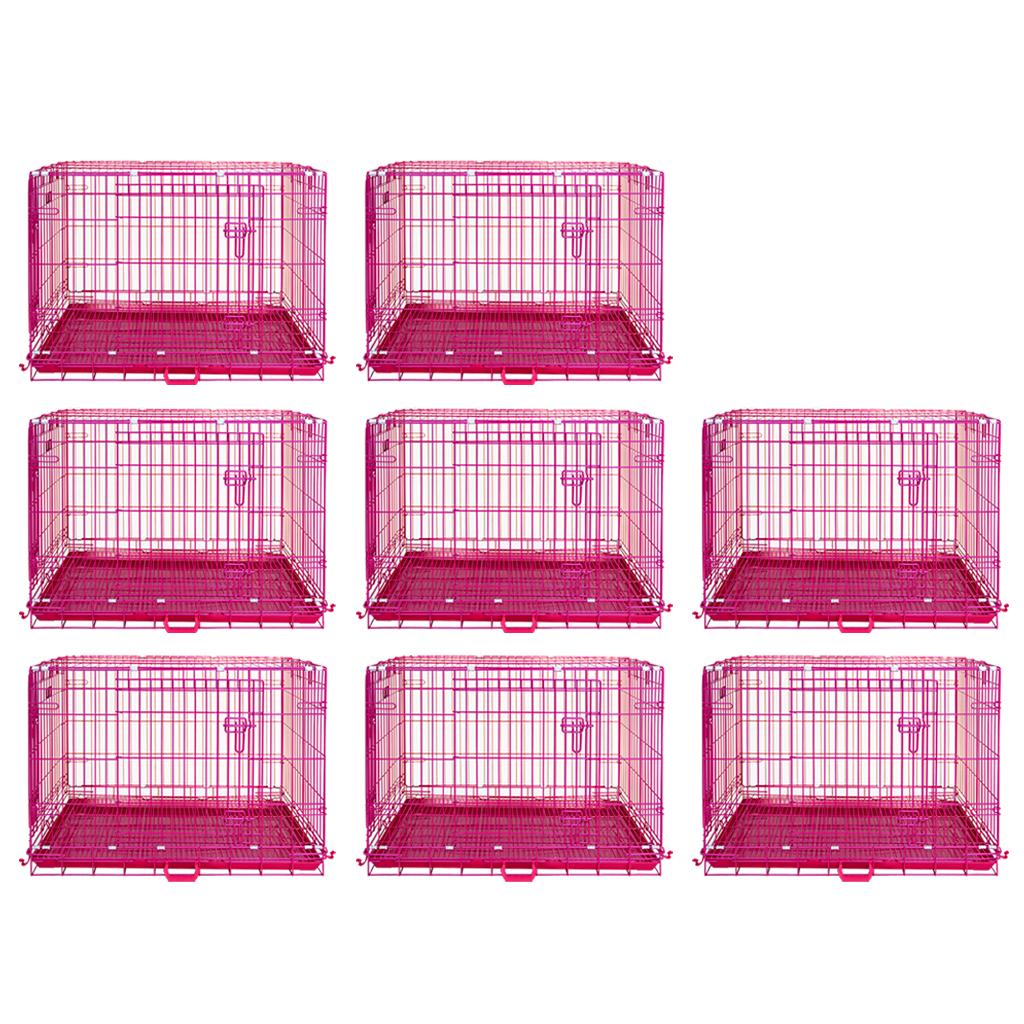 24-42" Collapsible Pink Dog Crate RED24-42 by Homey Pet Official