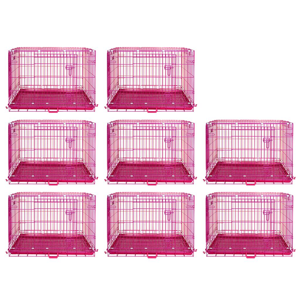 24-42" Collapsible Pink Dog Crate RED24-42 by Homey Pet Official