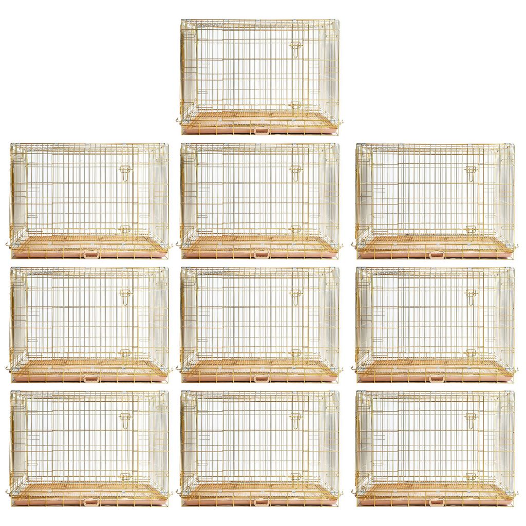 24-42" Collapsible Copper Gold Dog Crate GLD24-42 by Homey Pet Official