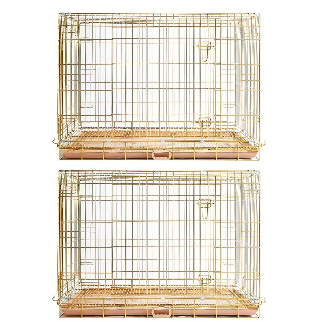 24-42" Collapsible Copper Gold Dog Crate GLD24-42 by Homey Pet Official