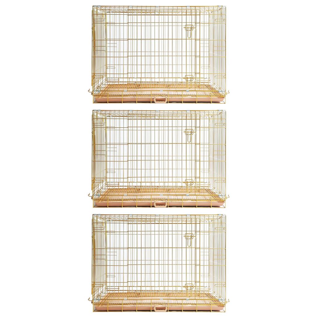 24-42" Collapsible Copper Gold Dog Crate GLD24-42 by Homey Pet Official