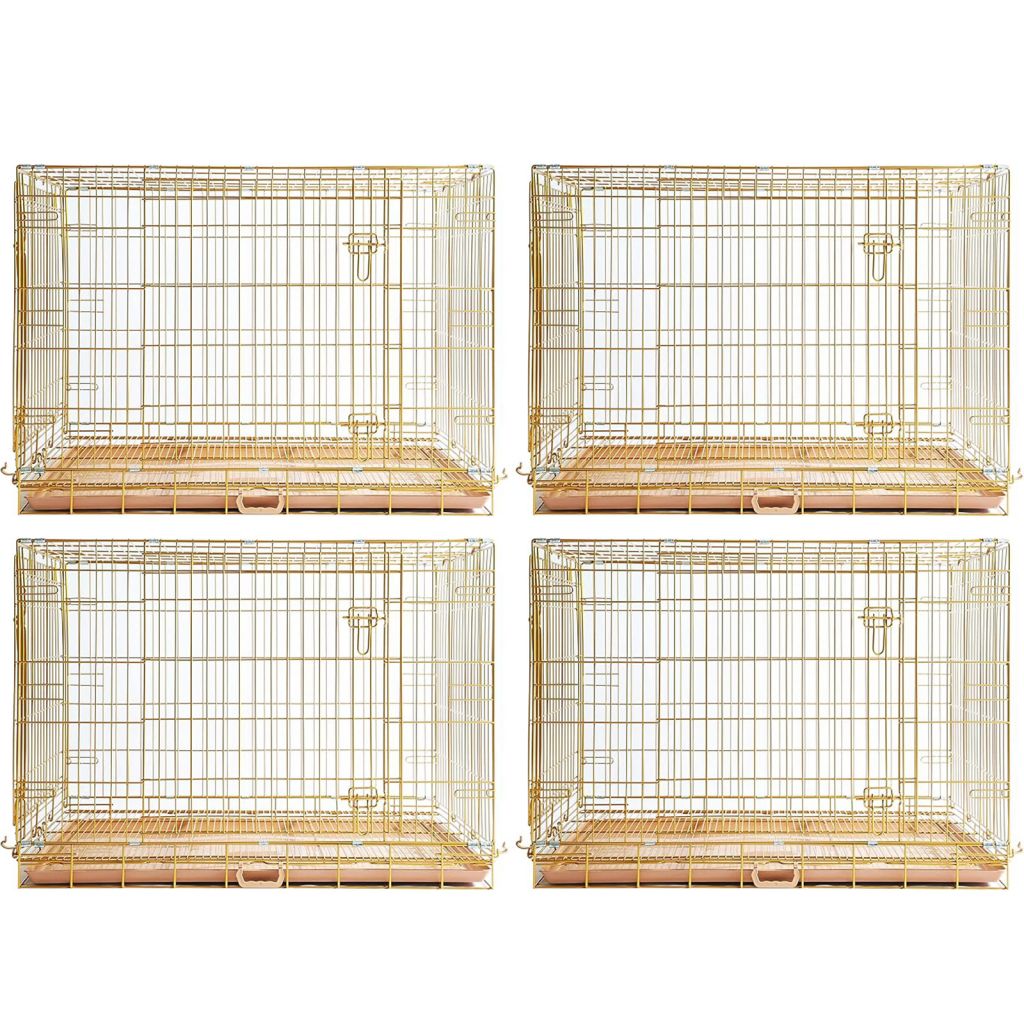 24-42" Collapsible Copper Gold Dog Crate GLD24-42 by Homey Pet Official