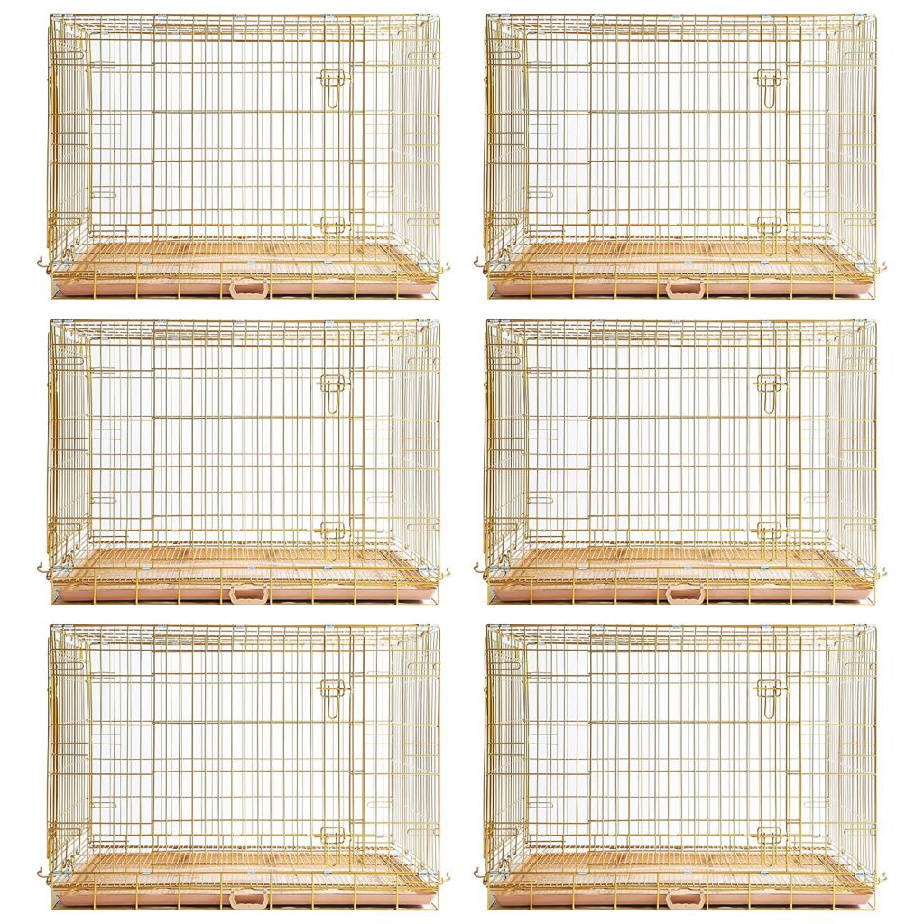 24-42" Collapsible Copper Gold Dog Crate GLD24-42 by Homey Pet Official