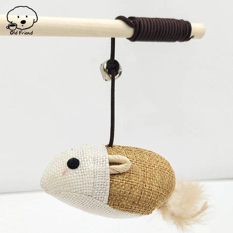 Wooden Handmade Cat Feather Toy by Love My Pet