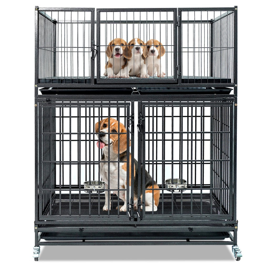 42" Stackable Dog Crate 43S+WHLP02 by Homey Pet Official