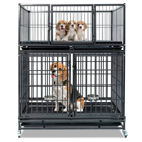 42" Stackable Dog Crate 43S+WHLP02 by Homey Pet Official