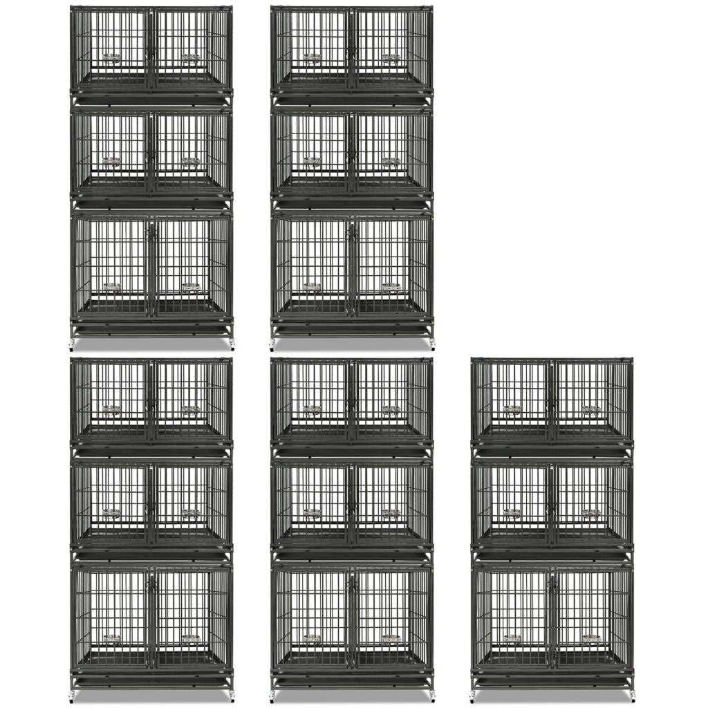 43" Three-Tier Foldable Dog Crate 43TTS