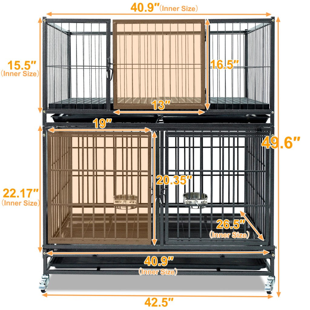 42" Stackable Dog Crate 43T+WHLP02 by Homey Pet Official