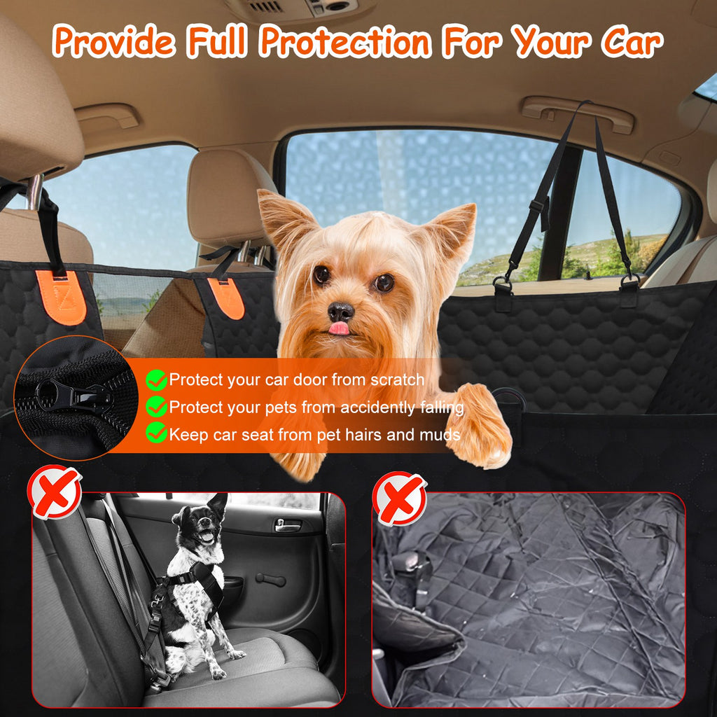 Dog Oxford Cloth Car Seat Protector With Slide Flaps For Cars Trucks SUVs by Amazing Pet Bargains
