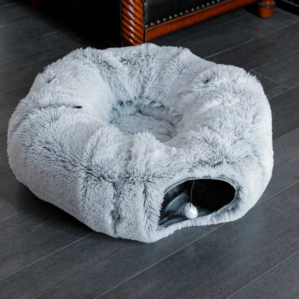 Round Plush Cat Bed by Love My Pet