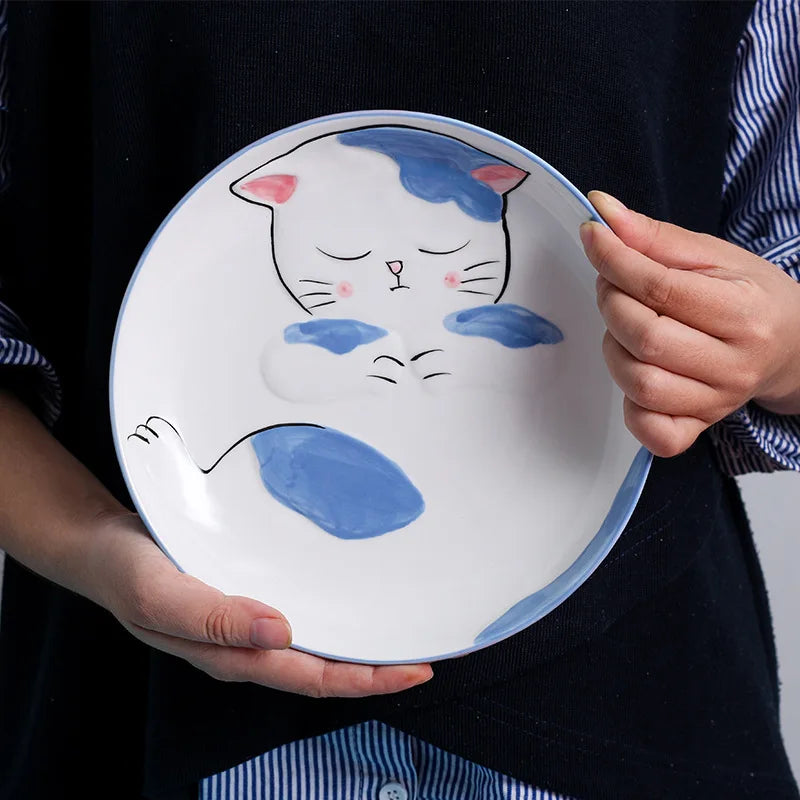 Creative Japanese Style Hand-painted Cartoon Cat Dinnerware by Love My Pet