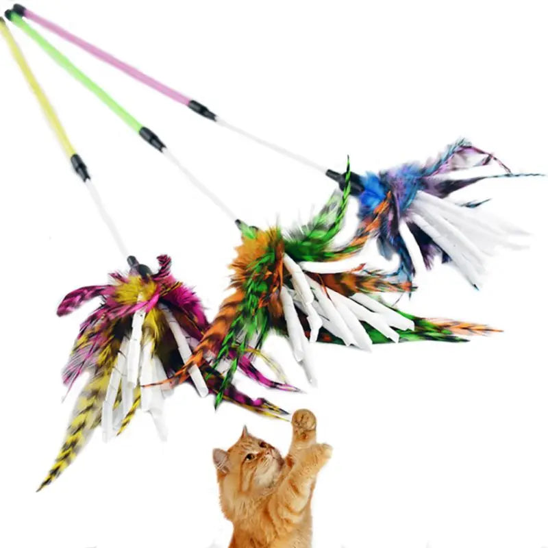 Cat Wand Toy Feather Teaser Stick by Love My Pet