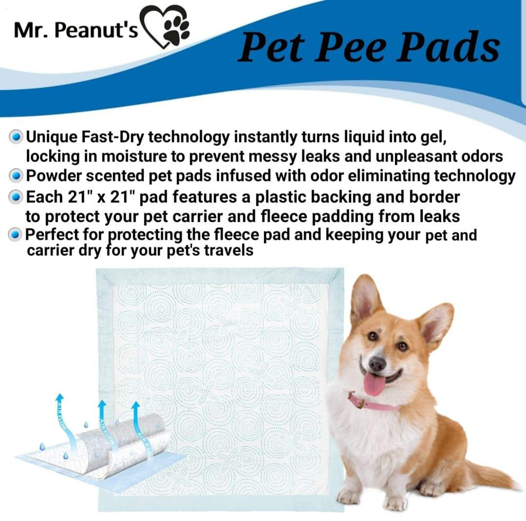 Mr. Peanut’s Premium Absorbent Gel Pee Pads 23"X23", 6 Layers of Lightly Scented Protection by Mr. Peanut's Pet Carriers