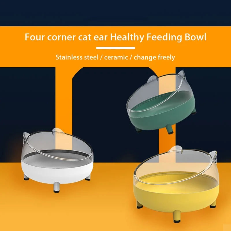 Tilted Pet Bowl with Safeguard Neck