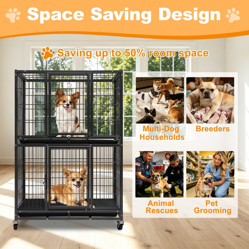 31" Two-Tier Dog Crate 46A by Homey Pet Official