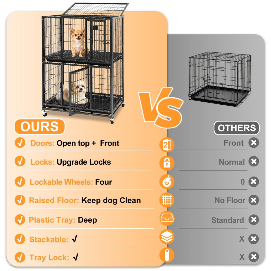 31" Two-Tier Dog Crate 46A by Homey Pet Official