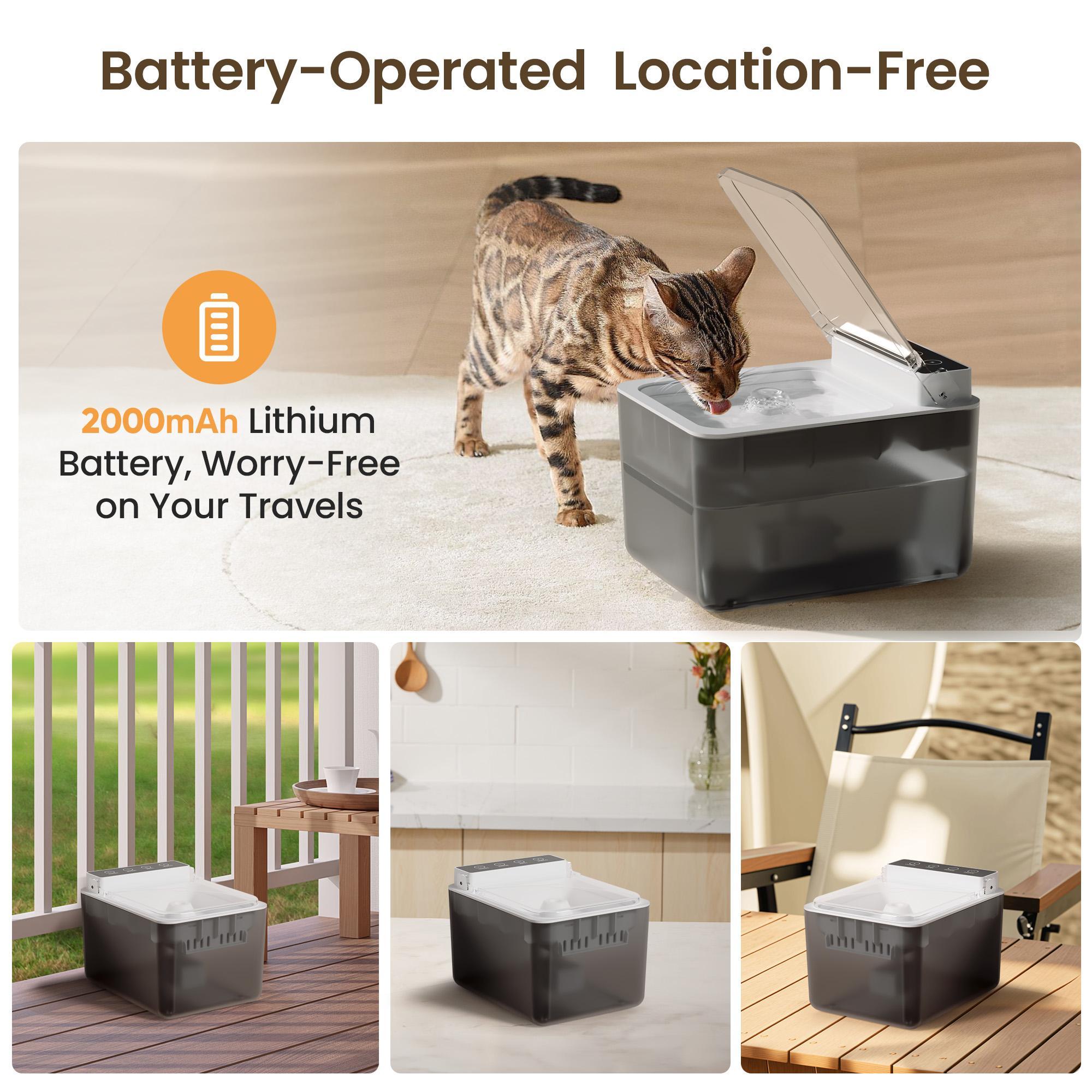 Stainless Steel Cat Automatic Induction Pet Water Fountain by VetsPetStore