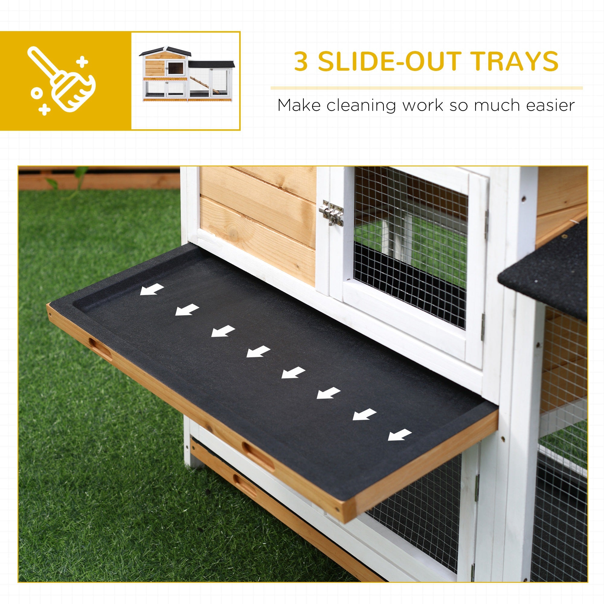 2 Story Rabbit Hut Wooden With Ramp by Love My Pet