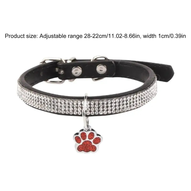 Sparkling Pet Collars With Paw Print Tag by Love My Pet