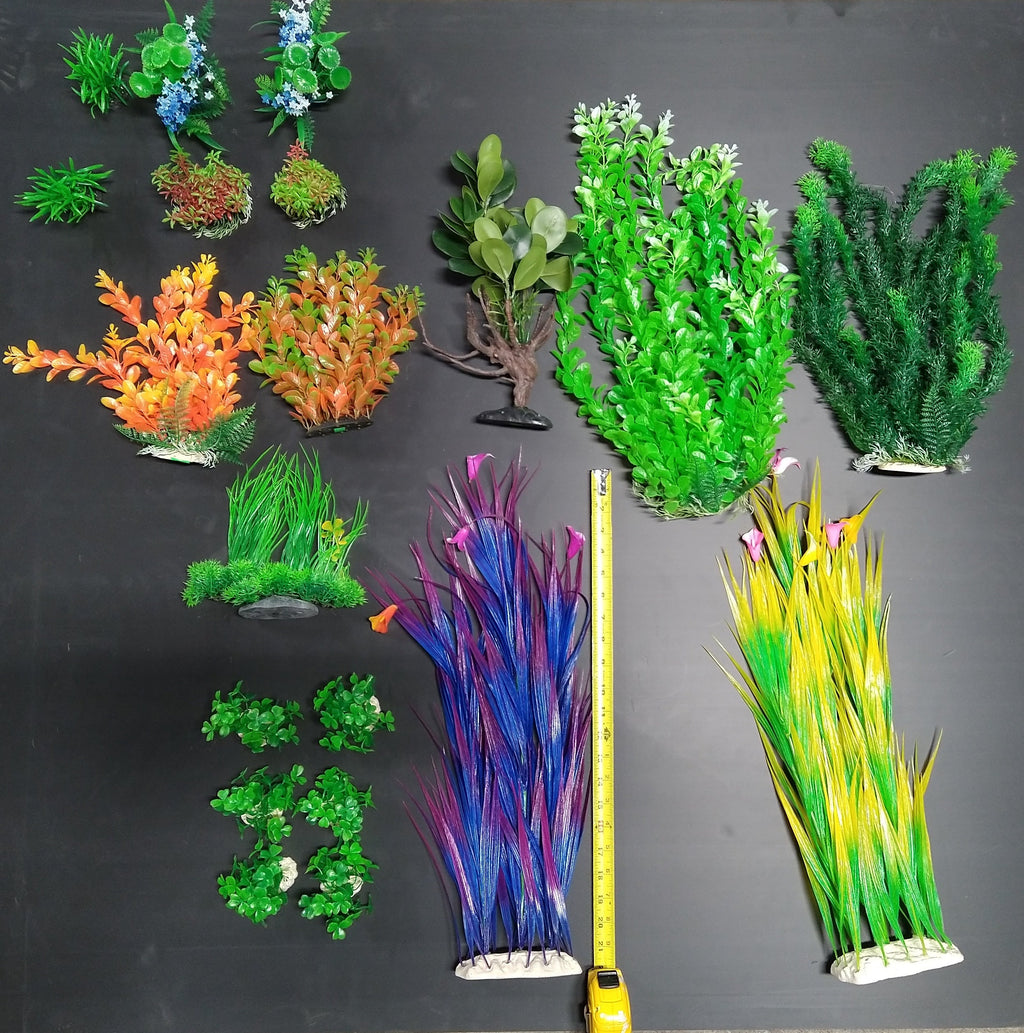 Premium Artificial Aquarium Plant Package for Fish Tank, THE MEG PLANT PACK by Northeast Aquariums LLC