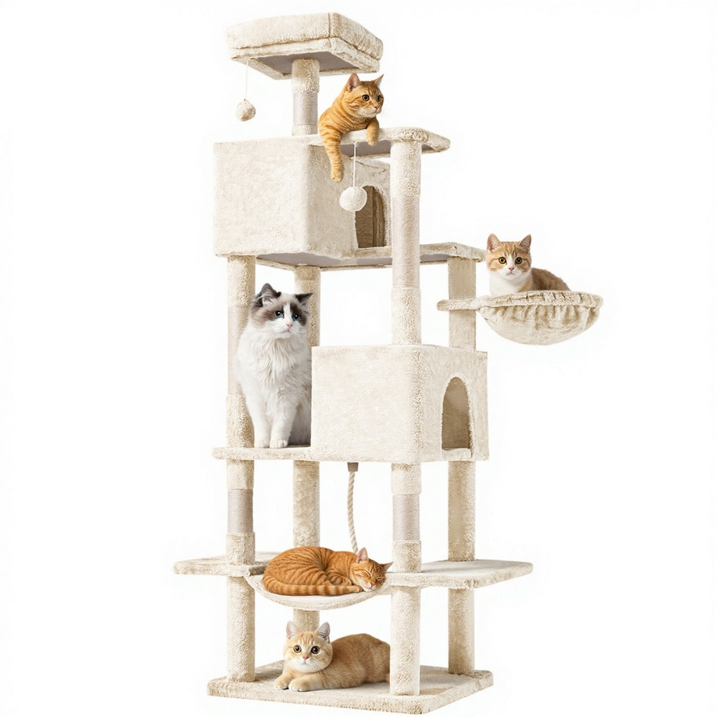66 Inch Cat Tree Climbing Platform, Hammock by VetsPetStore